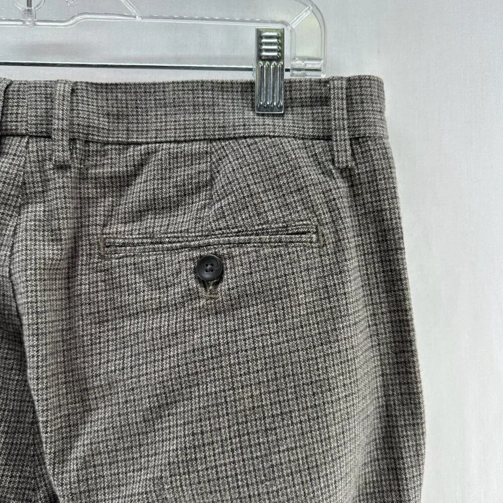 Banana Republic Pants Mens 34 Straight Fit Pockets Houndstooth Preppy Brown Gray